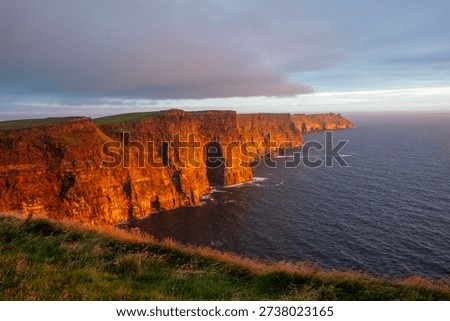 Beautiful dramatic massive Cliffs of Moher in Ireland 