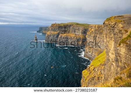 Beautiful dramatic massive Cliffs of Moher in Ireland 