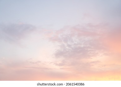 Beautiful dramtic cloudy sky sunset background under sea water With yellow red colors