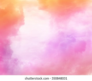 Beautiful Dreamy Sky With Pink And Caramel Clouds