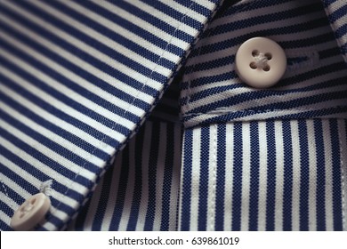 Beautiful Dress Shirt Collar & Buttons Detail - Close Up.