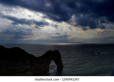 The Beautiful Durdle Door As The Night Creeps In