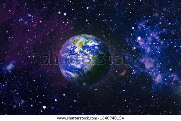 Beautiful Earth . Panoramic view of the\
Earth, sun, star and galaxy. Sunrise over planet Earth, view from\
space . Elements of this image furnished by\
NASA