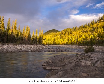 Beautiful Elbow River In Kananaskis Country.