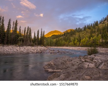 Beautiful Elbow River In Kananaskis Country.