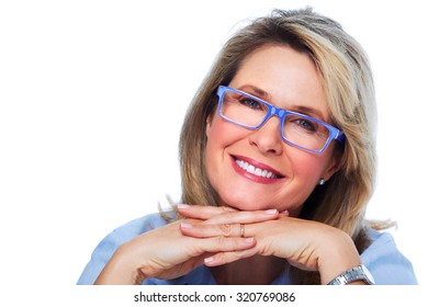 Beautiful elderly lady wearing eyeglasses close-up. - Powered by Shutterstock