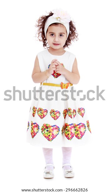 Beautiful Elegant Curly Little Girl Short Stock Photo Edit Now