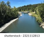 The beautiful Elwha River on a sunny day.