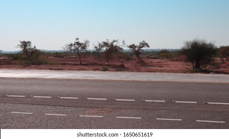 Beautiful Empty Road To Jaisalmer,Rajasthan,India, The Golden City