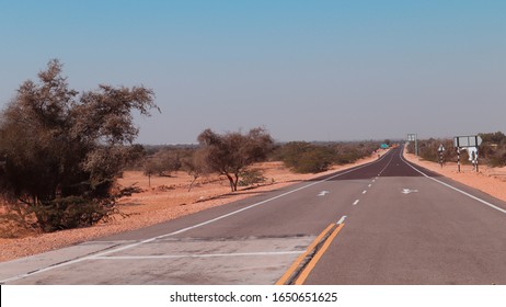 Beautiful Empty Road To Jaisalmer,Rajasthan,India, The Golden City