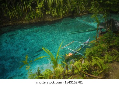 Beautiful Enchanted River At Hinatuan.  Blue Lagoon.