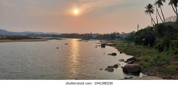 beautiful evening bank of Bharatha river 