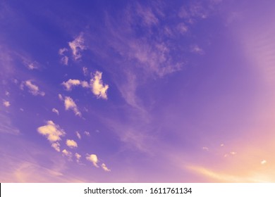 Beautiful Evening Purple Violet Gradient Sky, Sky Background