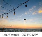 A beautiful evening at a seaside restaurant