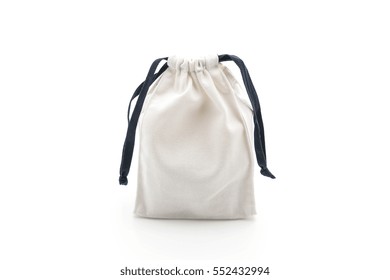 Beautiful Fabric Bag On White Background