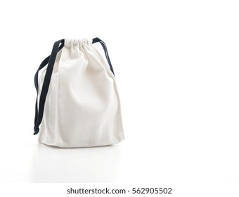 Beautiful Fabric Bag On White Background