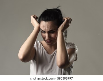 Beautiful Face Sad Woman Crying Desperate Stock Photo 590398997 ...