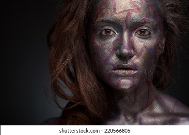 3,623 Girl silver paint on face Images, Stock Photos & Vectors ...