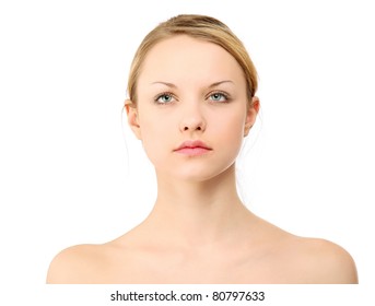 Beautiful Face Woman Looking Upwards On Stock Photo 80797633 | Shutterstock