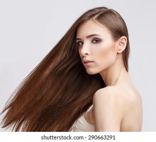 Hair beautiful brunette girl healthy long stock photo edit now 180611471