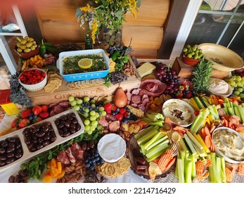 Beautiful Fall Food Scape Perfect For A Wedding Or Large Party. Wild Flowers From The Mountain Side And A Charcuterie Spread For Everyone. 