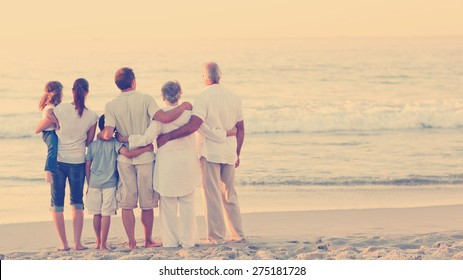 Beautiful family at the beach