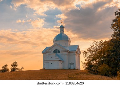 Beautiful and famous St. Sebastiano's chapel (svaty kopecek), Mikulov city, South Moravia Czech Republic