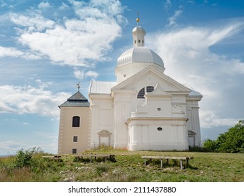 Beautiful and famous St. Sebastiano's chapel, Svaty kopecek. Mikulov town at South Moravia, Czech Republic
