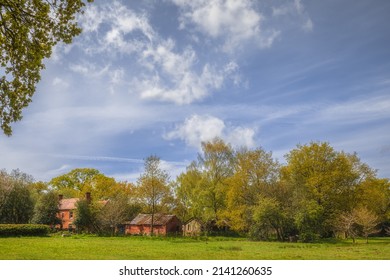 Beautiful Farm Scene On An Early Spring Morning In The Countryside