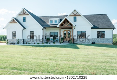 Beautiful Farmhouse with beams and stone. Stock foto © 
