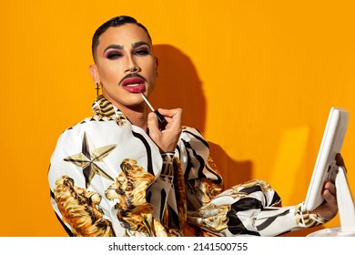 Beautiful Fashion Drag Queen Model Painting Stock Photo 2141500755 ...
