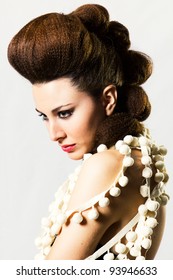 Beautiful Fashion Model With Big Hairstyle