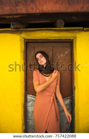 Similar – Image, Stock Photo Young North African tourist woman outdoors