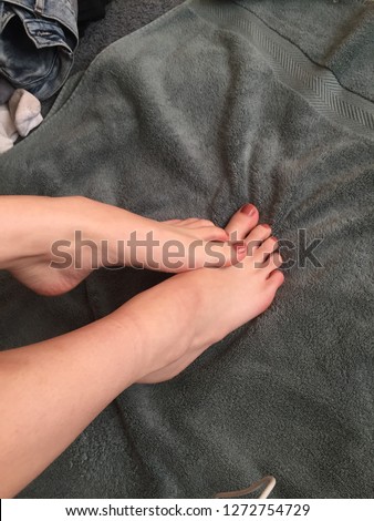 Beautiful feet on velvet