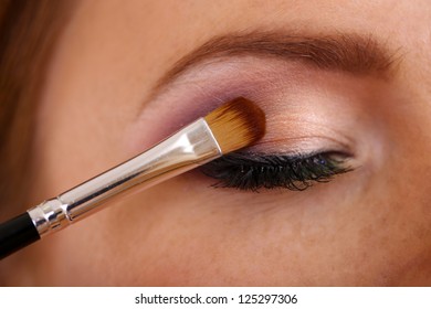 Beautiful female eye with bright  make-up, close up