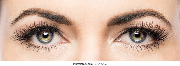 Beautiful female eyes close up.
