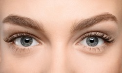 Lindos Olhos Femininos Com Cílios Longos, Closeup