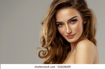 Beautiful female face with natural perfect skin