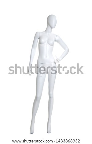 Beautiful female mannequin isolated on white background.