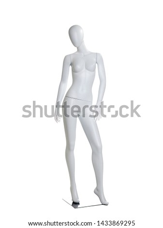 Beautiful female mannequin isolated on white background.