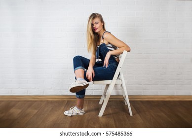 Beautiful Female Model In Jeans