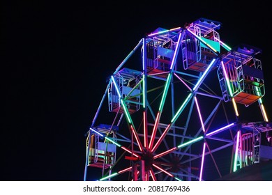 Beautiful of ferris wheel at temple fair night - Powered by Shutterstock