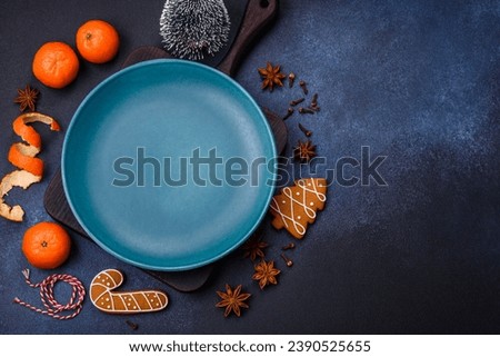 Similar – Image, Stock Photo Composition plate an cutlery together to handkerchief