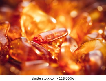 Beautiful Fiery Amber In Macro