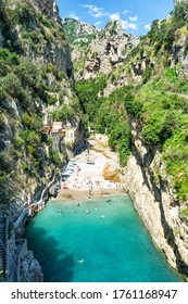 Beautiful Fiordo Di Furore Beach In Amalfi Coast, Italy