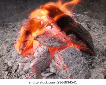 A beautiful fire ,A fire unsplash at evening time in winter