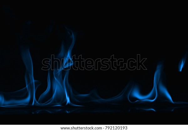 Beautiful Fire Blue Flames On Black Stock Photo Edit Now 792120193