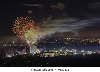 Beautiful Fireworks Over The Famous Rose Bowl Of The JULY 4th Event