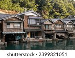 Beautiful fishing village of Ine in the north of Kyoto. Funaya or boat houses are traditional wooden houses built on the seashore.