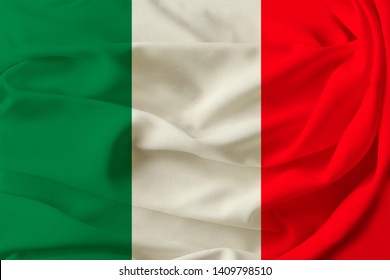 Beautiful Flag Of Italy On Pleated Fabric